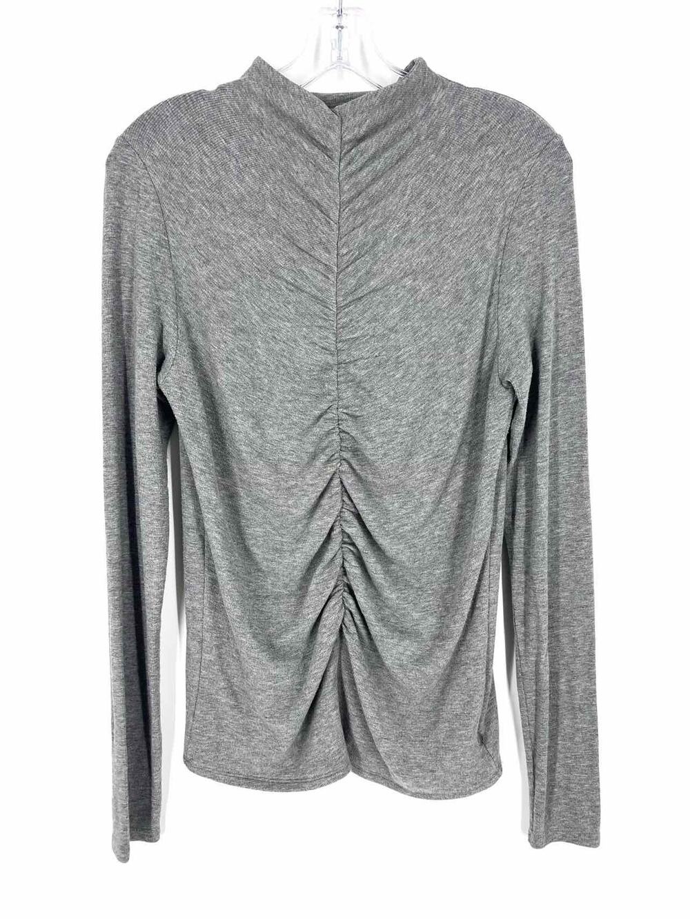 Veronica Beard Size M Gray Ruched Designer Top-Long Sleeve